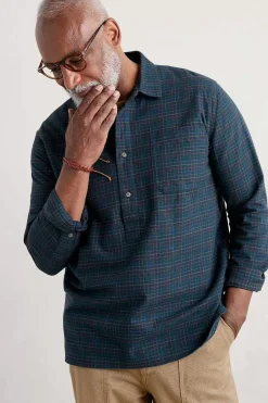 Tops & T-Shirts<Seasalt Cornwall Men's Organic Cotton Thomas Street Shirt Stippler Sea Cave