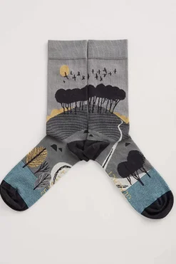 Socks<Seasalt Cornwall Men's Postcard Socks Hilltop Coal Hawk