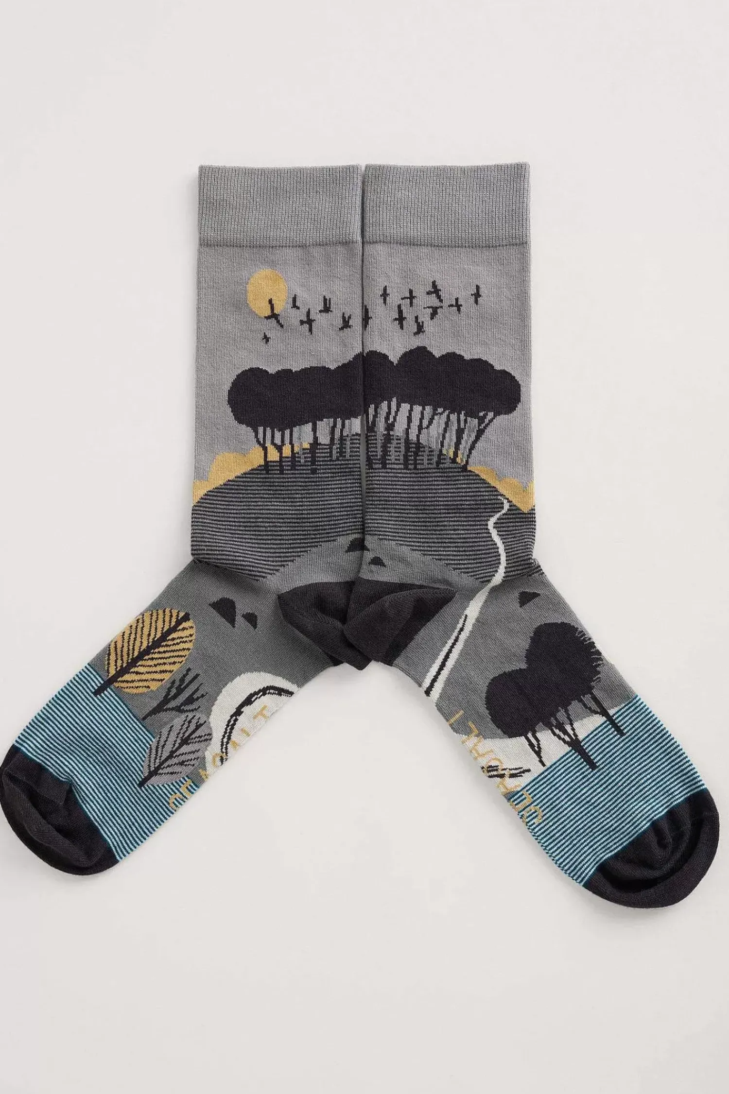 Socks<Seasalt Cornwall Men's Postcard Socks Hilltop Coal Hawk