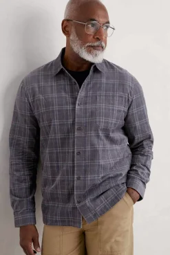 Tops & T-Shirts<Seasalt Cornwall Men's Shoreman Cord Shirt Honesty Steel