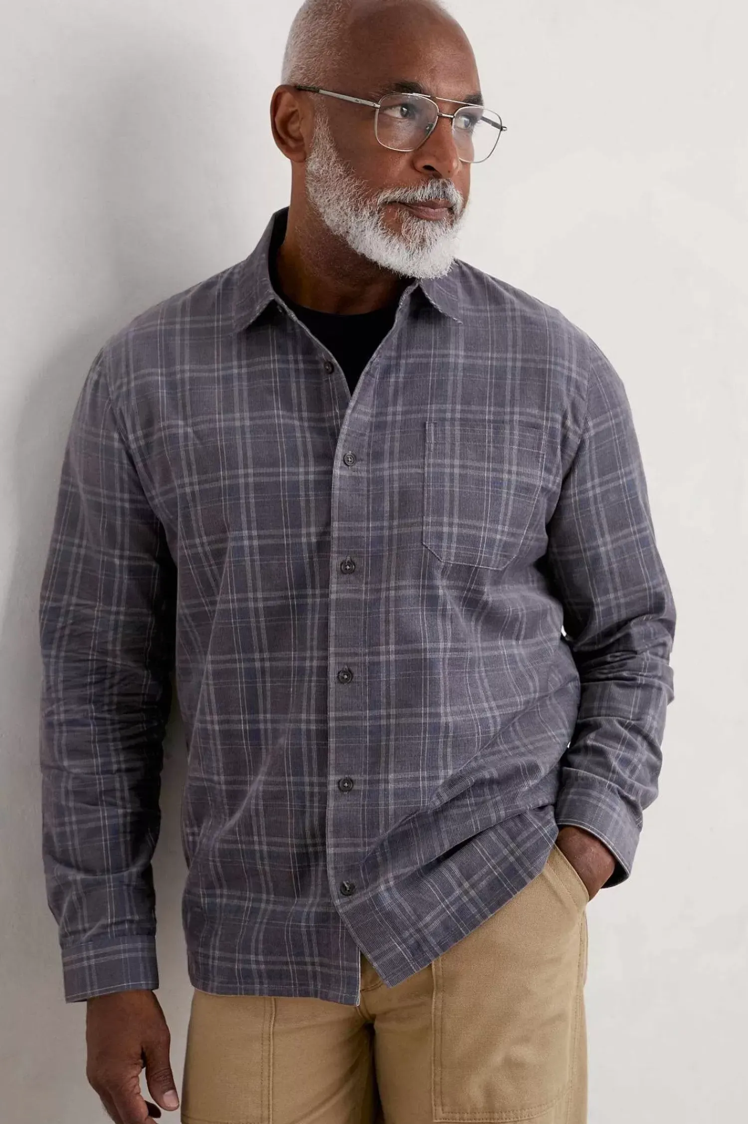 Tops & T-Shirts<Seasalt Cornwall Men's Shoreman Cord Shirt Honesty Steel