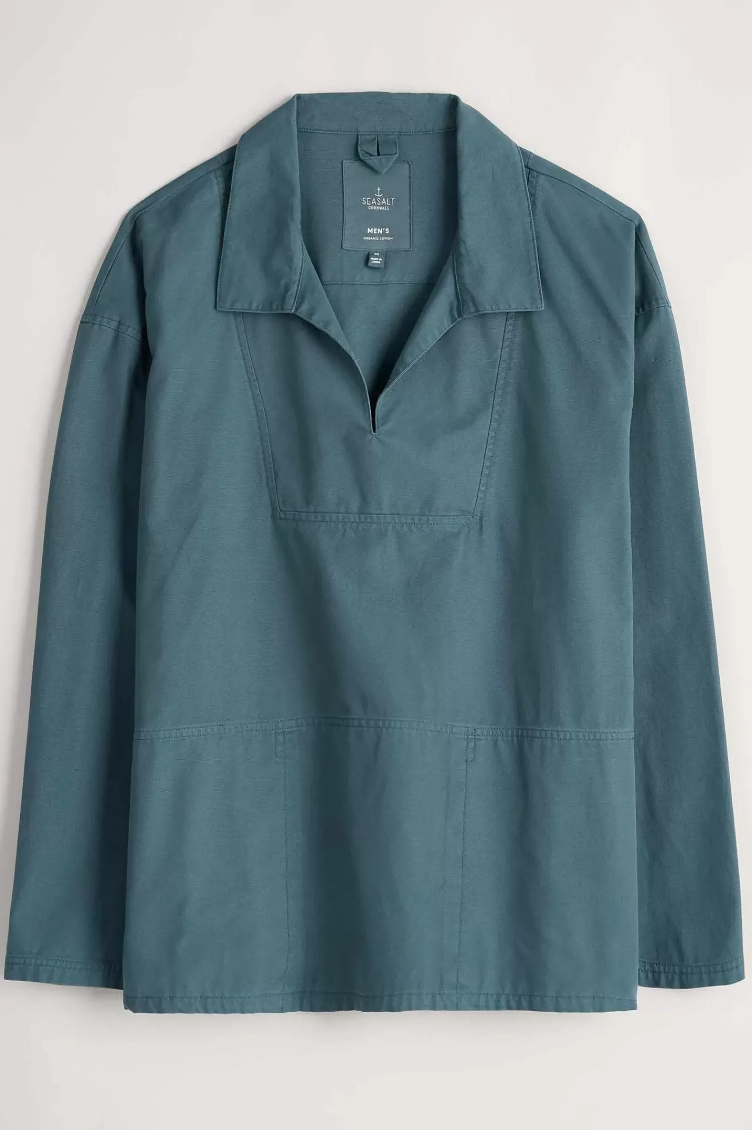 Tops & T-Shirts<Seasalt Cornwall Men's Sidestone Cotton Canvas Smock Dusky Jade