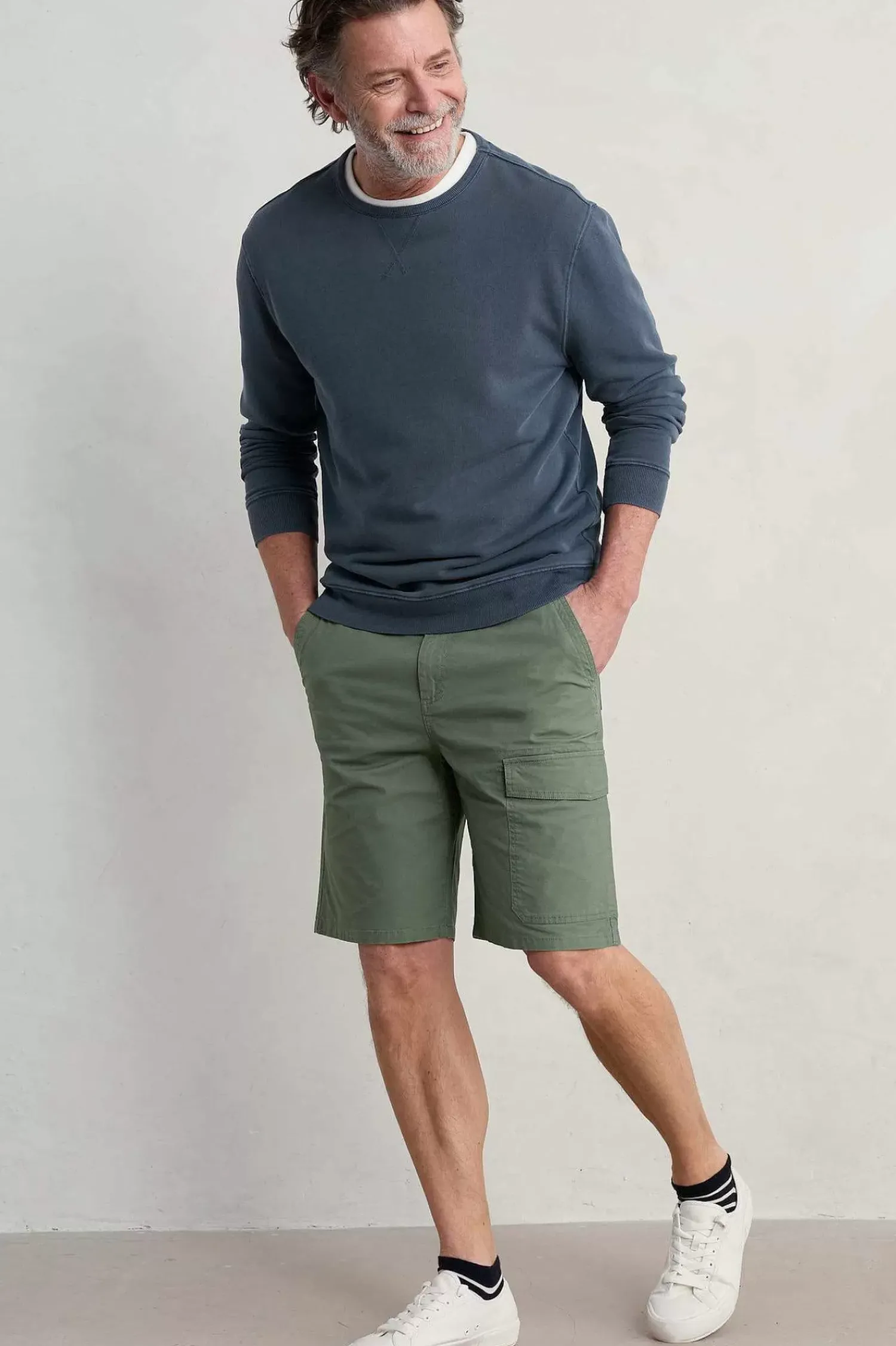 Trousers & Shorts<Seasalt Cornwall Men's Tillerman Organic Cotton Cargo Shorts Dark Balsam