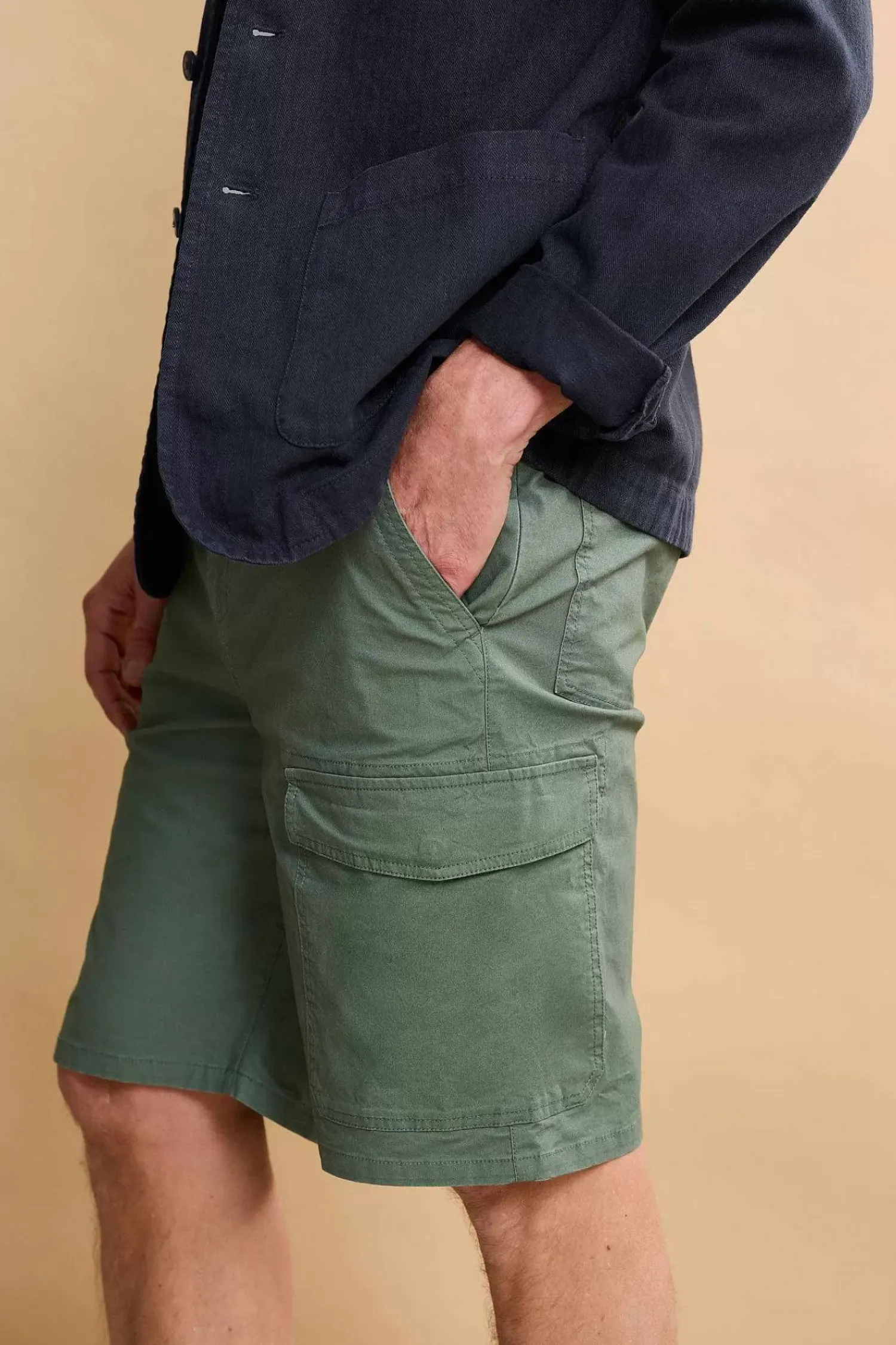 Trousers & Shorts<Seasalt Cornwall Men's Tillerman Organic Cotton Cargo Shorts Dark Balsam