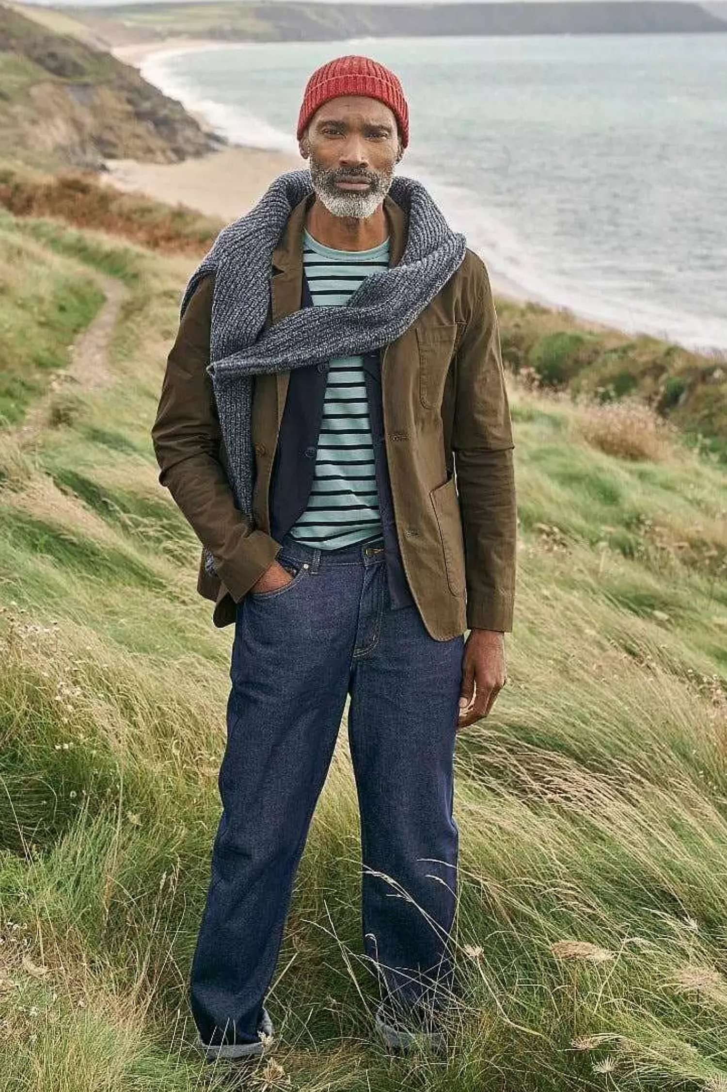 Coats & Jackets<Seasalt Cornwall Men's Towen Organic Cotton Blazer Seagrass