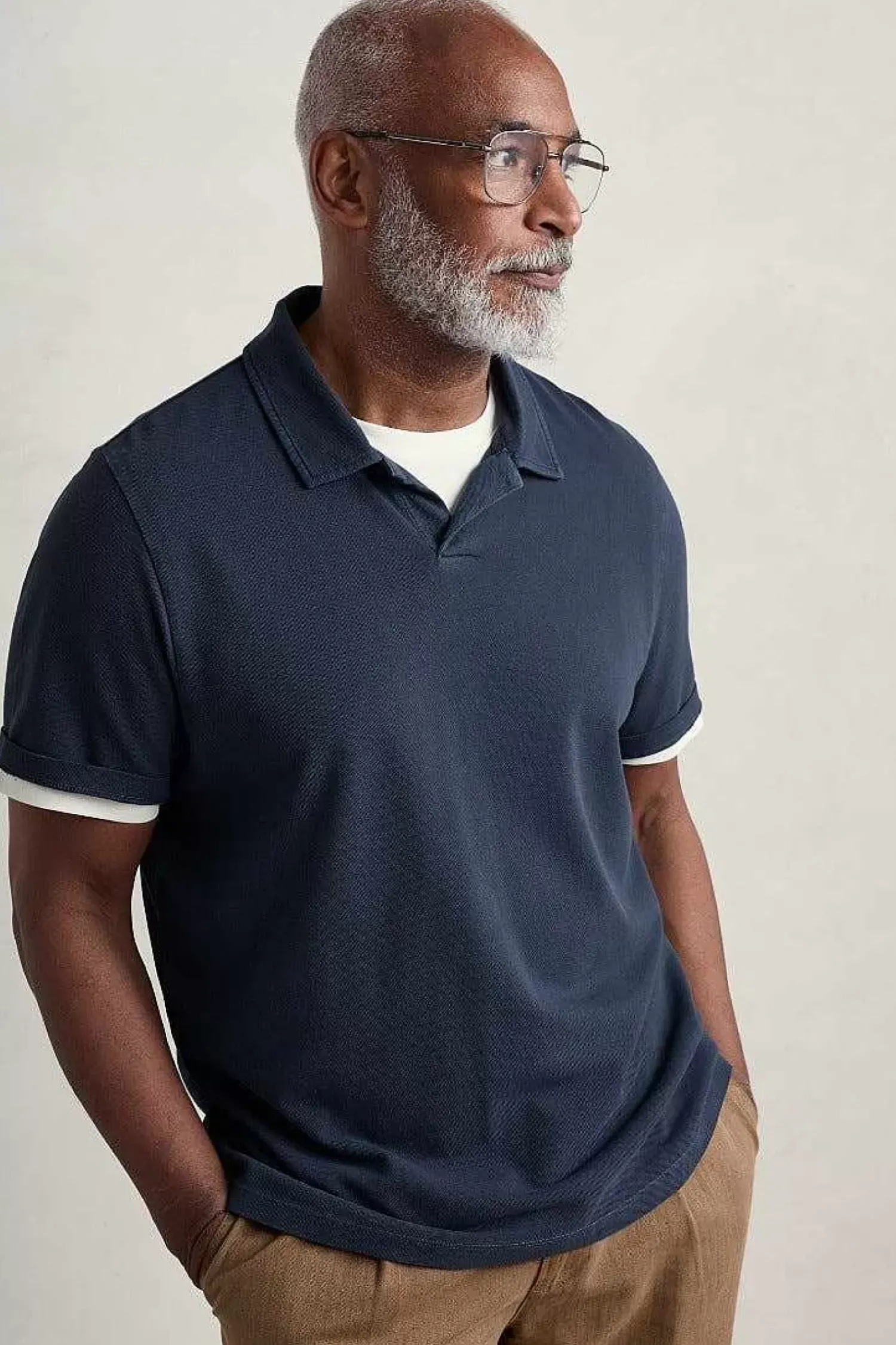 Tops & T-Shirts<Seasalt Cornwall Men's Treve Organic Cotton Polo Dark Ship