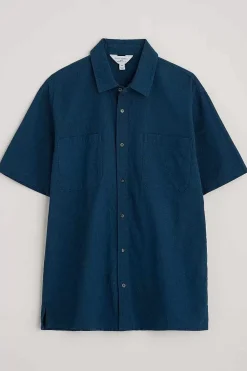 Tops & T-Shirts<Seasalt Cornwall Men's Trewavas Short Sleeve Shirt (Gots) Sea Cave