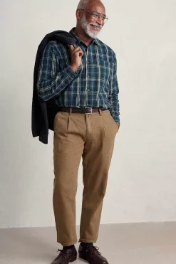 Tops & T-Shirts<Seasalt Cornwall Men's Tristan Organic Cotton Shirt Moss Maritime