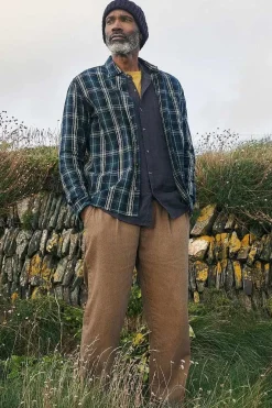 Tops & T-Shirts<Seasalt Cornwall Men's Tristan Organic Cotton Shirt Moss Maritime