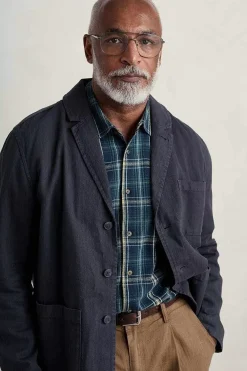 Tops & T-Shirts<Seasalt Cornwall Men's Tristan Organic Cotton Shirt Moss Maritime