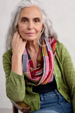 Scarves & Shawls<Seasalt Cornwall New Everyday Circle Scarf Colour Stack Rose