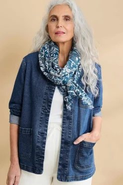 Scarves & Shawls<Seasalt Cornwall New Everyday Scarf Waterway Floral Rudder Chalk