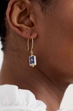 Jewellery<Seasalt Cornwall Noon Moor Ceramic Bead Drop Earrings Aran Light Squid Mix