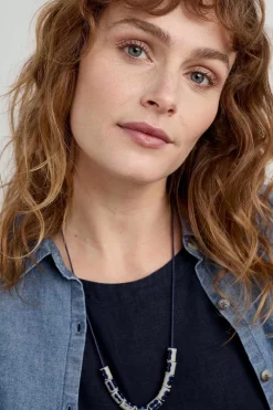 Jewellery<Seasalt Cornwall Noon Moor Ceramic Bead Necklace Aran Light Squid Mix