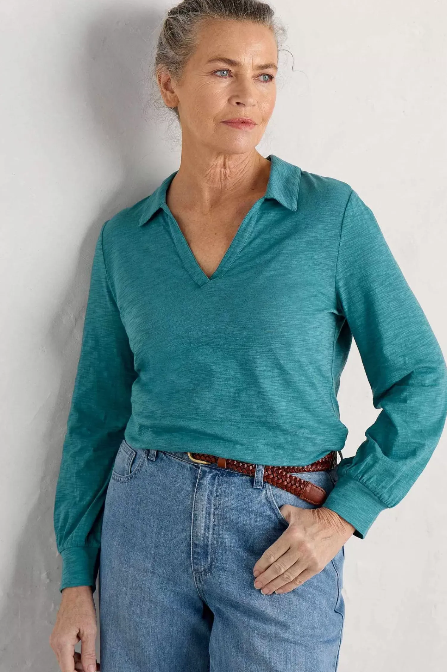 Tops<Seasalt Cornwall Owles Point V-Neck Jersey Shirt Wreckage