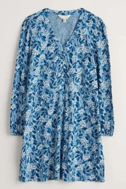 Tunics<Seasalt Cornwall Peg Loom A-Line Jersey Tunic Flower Meadow Blue Fog
