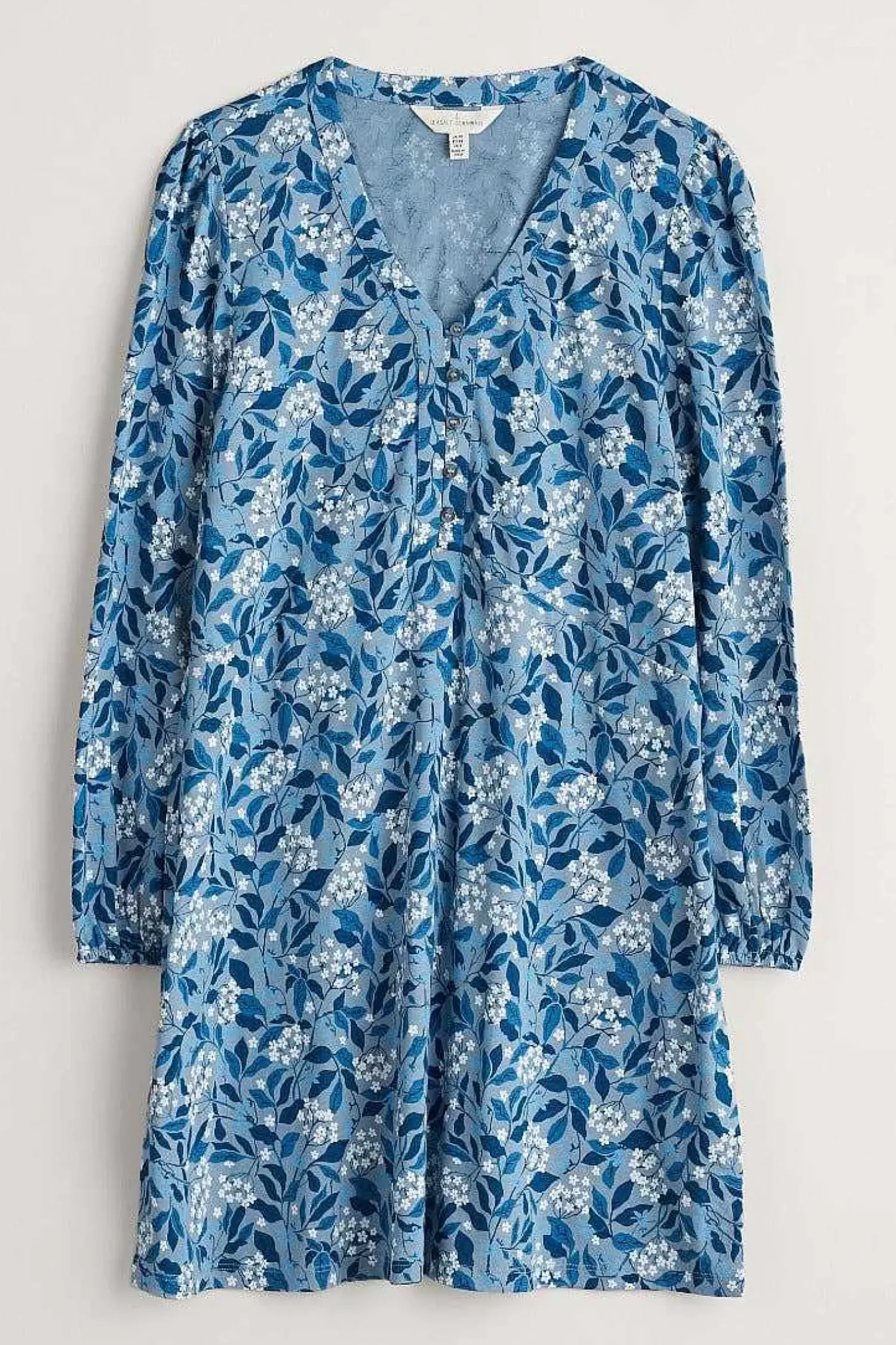 Tunics<Seasalt Cornwall Peg Loom A-Line Jersey Tunic Flower Meadow Blue Fog