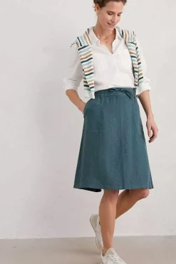 Skirts<Seasalt Cornwall Pepper Moth Linen Skirt Pool