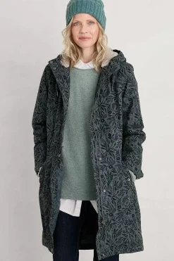 Coats & Jackets<Seasalt Cornwall Plant Hunter Waterproof Coat Folk Meadow Nickel