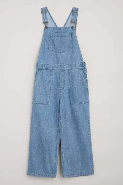 Jumpsuits & Dungarees<Seasalt Cornwall Porthallow Cove Wide Leg Denim Dungaree Light Wash High Twist