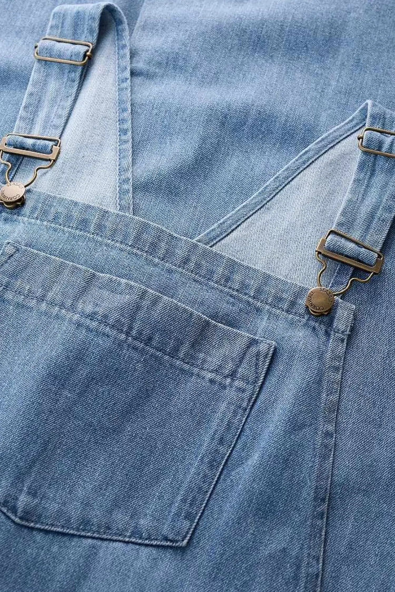 Jumpsuits & Dungarees<Seasalt Cornwall Porthallow Cove Wide Leg Denim Dungaree Light Wash High Twist