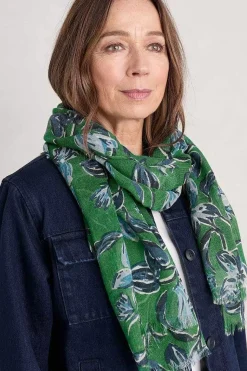 Scarves & Shawls<Seasalt Cornwall Pretty Printed Scarf Cyclamen Island