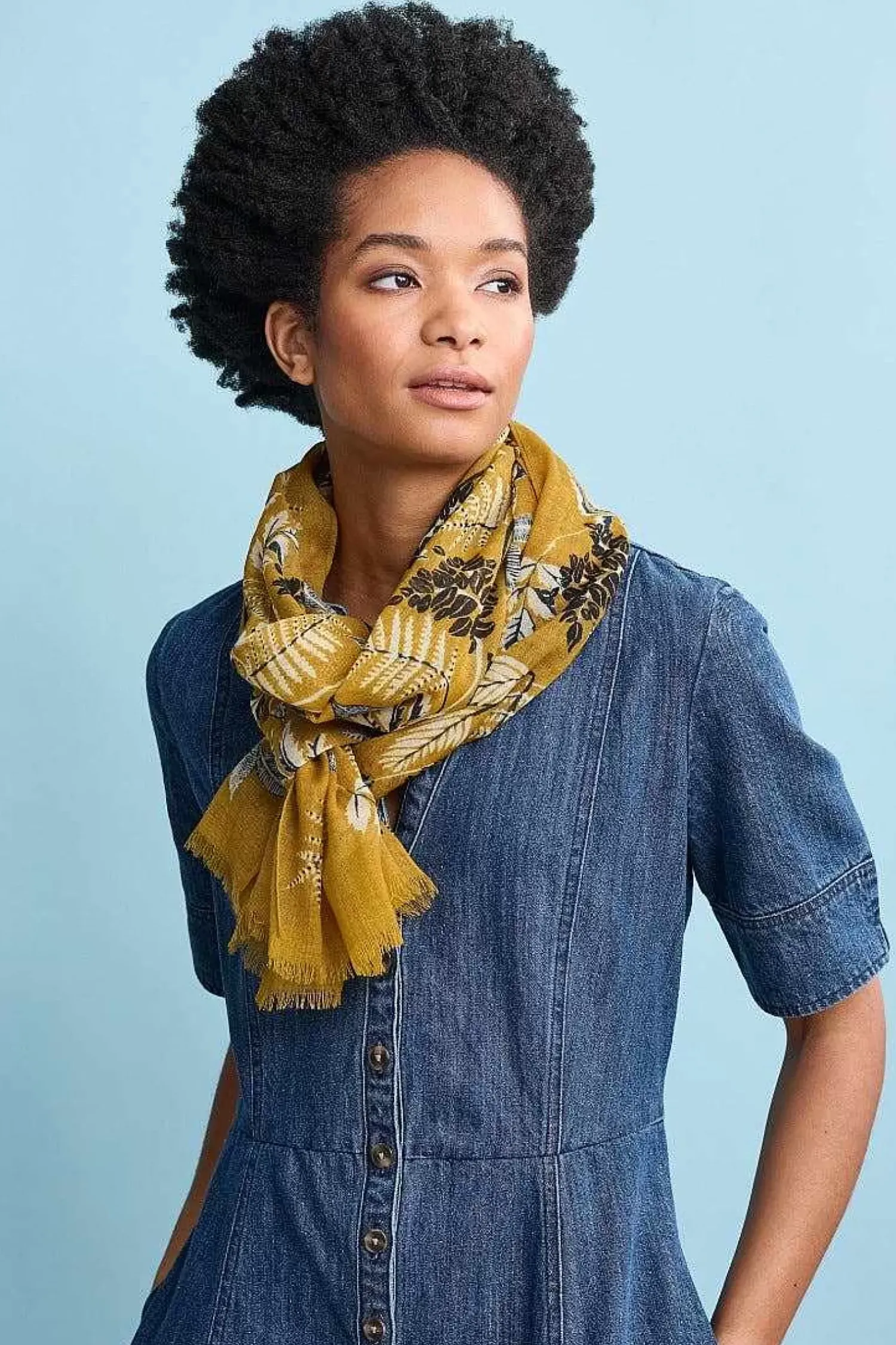 Scarves & Shawls<Seasalt Cornwall Pretty Printed Scarf Cyclamen Island