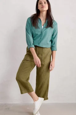 Tops<Seasalt Cornwall Rising Cotton Shirt Jibe Watercress Chalk