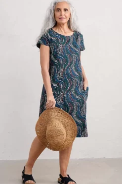 Dresses<Seasalt Cornwall River Cove Shift Dress River Spot Maritime