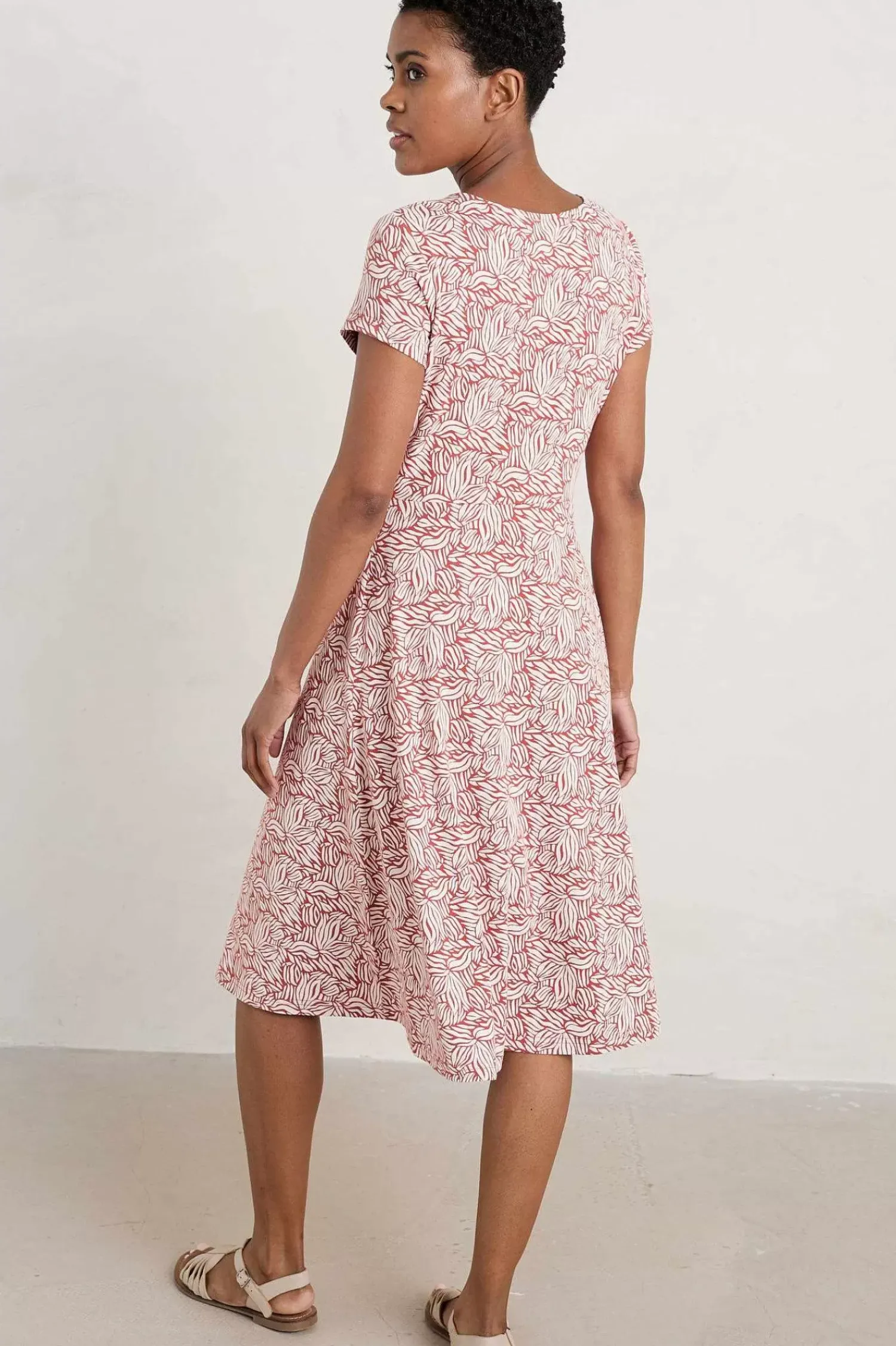 Dresses<Seasalt Cornwall Riviera Fit-And-Flare Jersey Dress Sand Ripples Barn Red