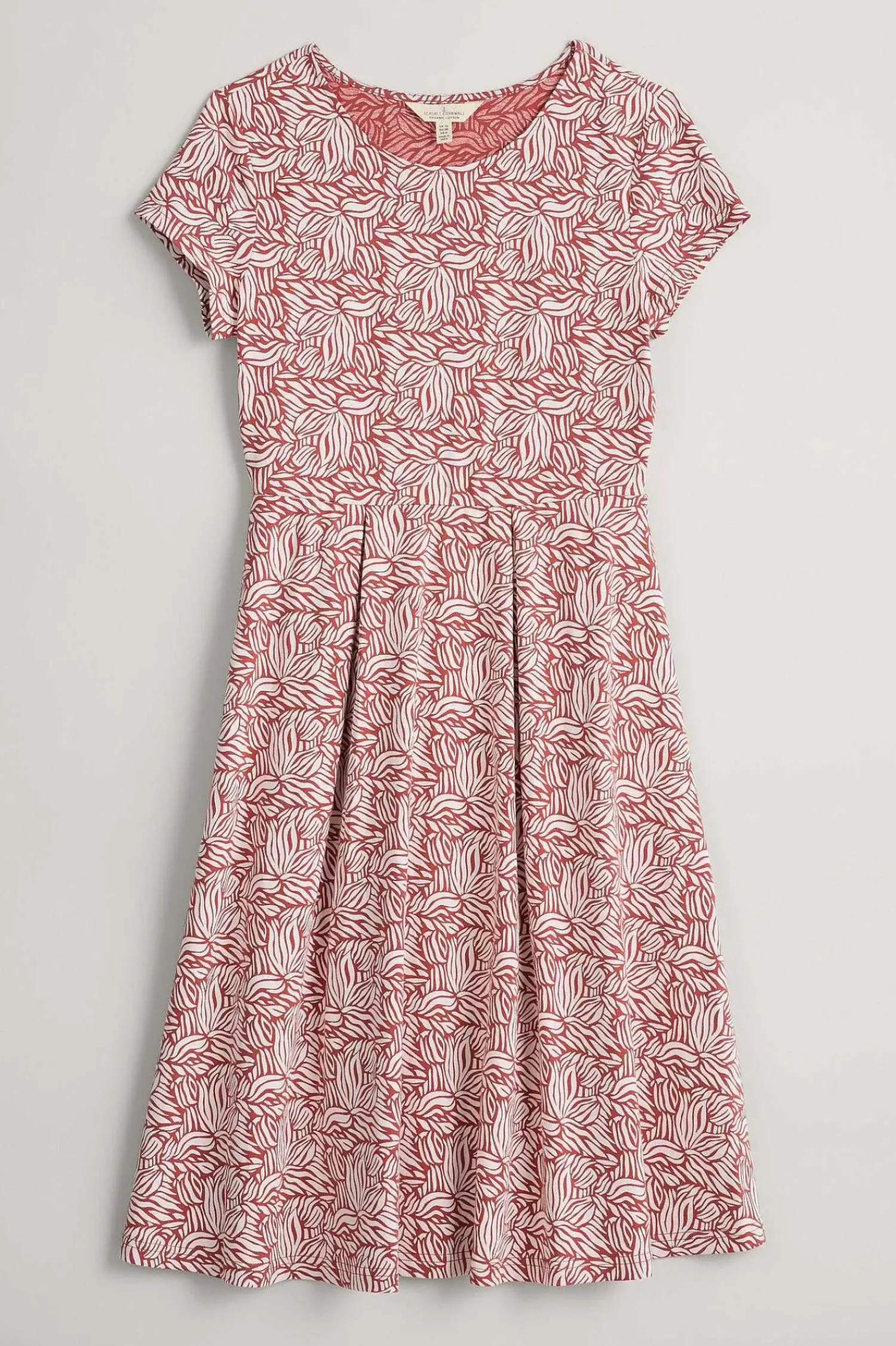 Dresses<Seasalt Cornwall Riviera Fit-And-Flare Jersey Dress Sand Ripples Barn Red