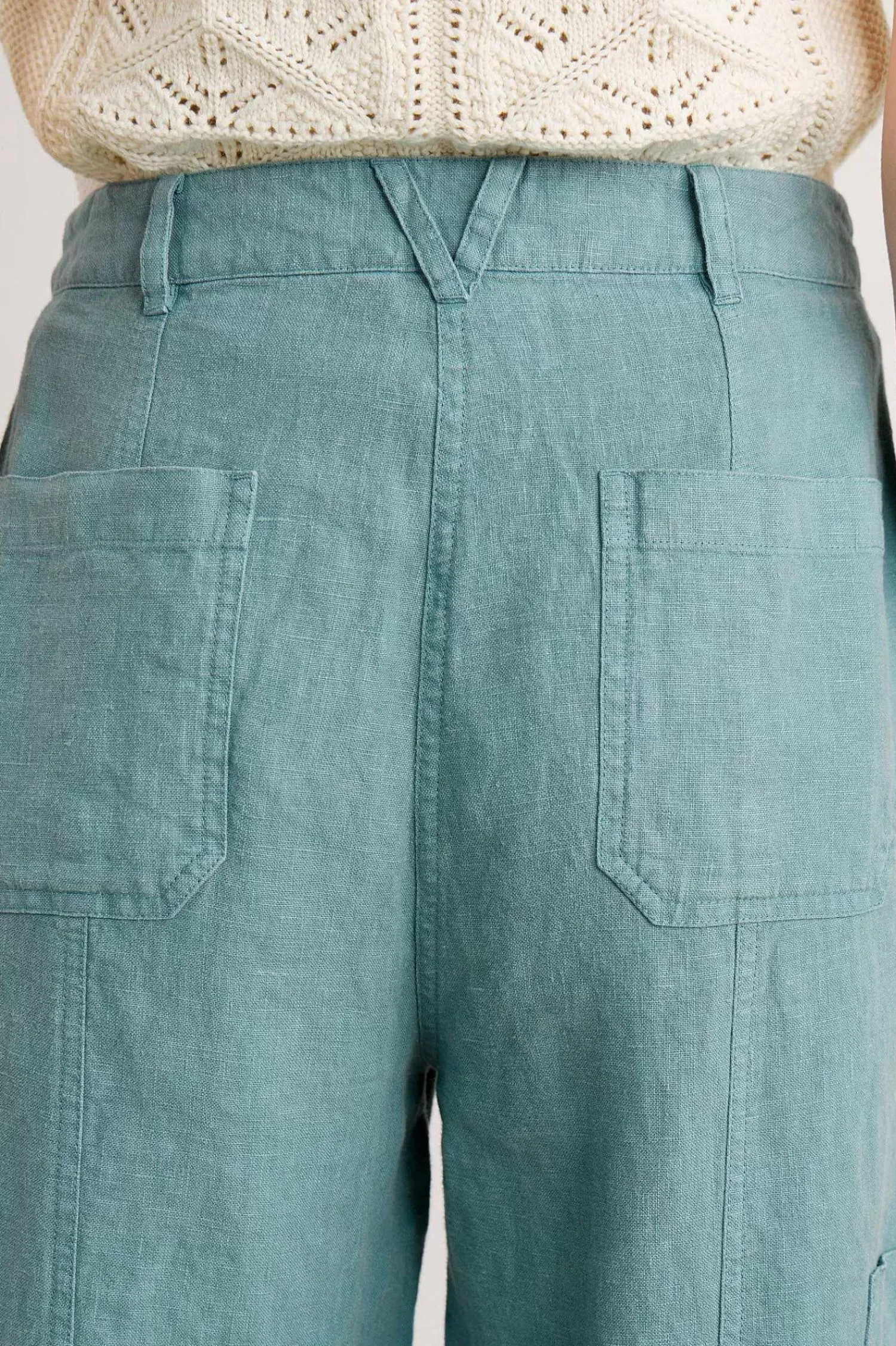 Trousers & Shorts<Seasalt Cornwall Rock Pipit Linen Trousers Watercress