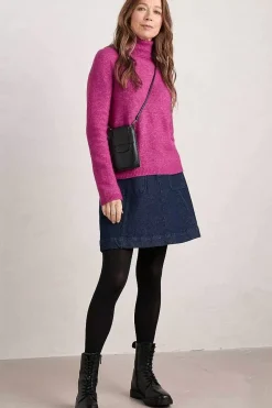 Skirts<Seasalt Cornwall Rolling Sands Denim Skirt Dark Rinse Wash