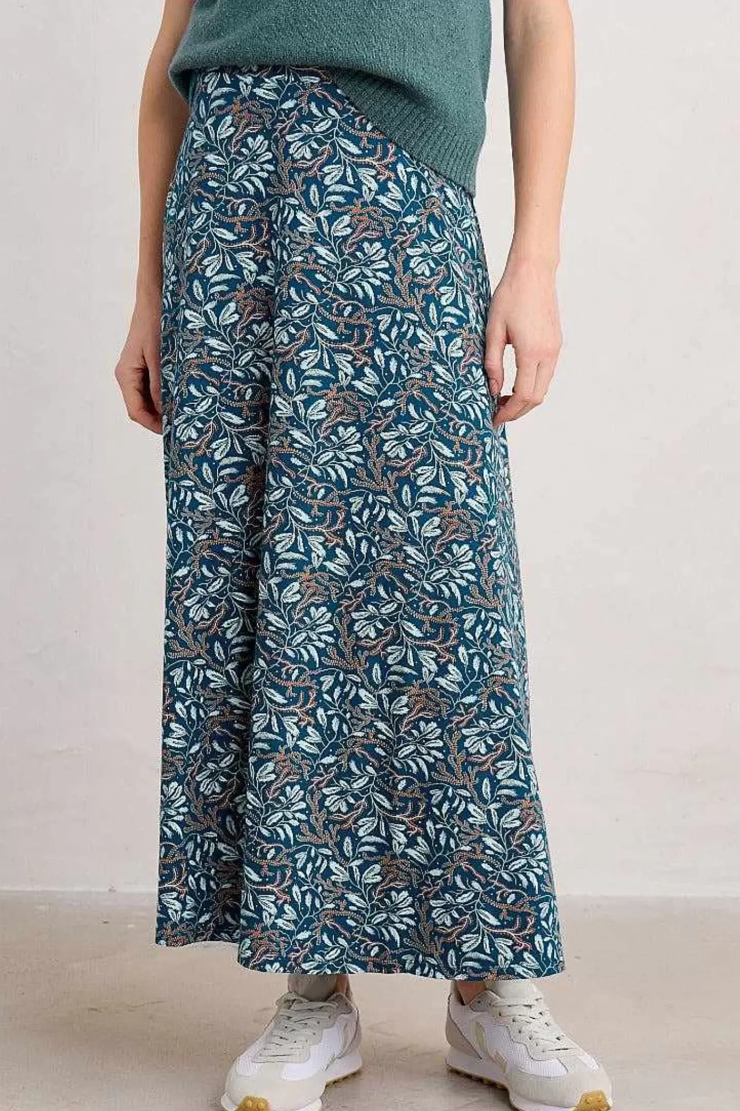 Skirts<Seasalt Cornwall Rose Jersey Skirt Flowing Reeds Raincloud