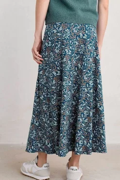 Skirts<Seasalt Cornwall Rose Jersey Skirt Flowing Reeds Raincloud