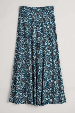 Skirts<Seasalt Cornwall Rose Jersey Skirt Flowing Reeds Raincloud