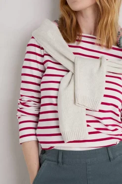 Tops<Seasalt Cornwall Sailor Shirt (Gots) Breton Chalk Wild Berry