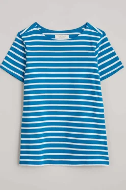 Tops<Seasalt Cornwall Sailor T-Shirt (Gots) Breton Sailboats Chalk