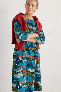 Dresses<Seasalt Cornwall Sea Call A-Line Dress Painted Marsh Maritime