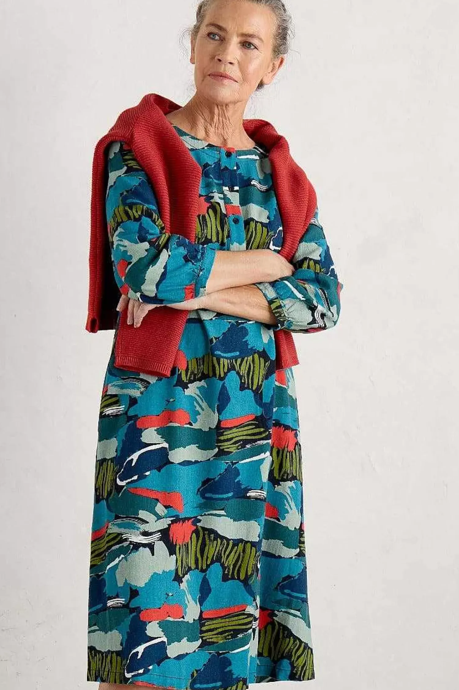 Dresses<Seasalt Cornwall Sea Call A-Line Dress Painted Marsh Maritime