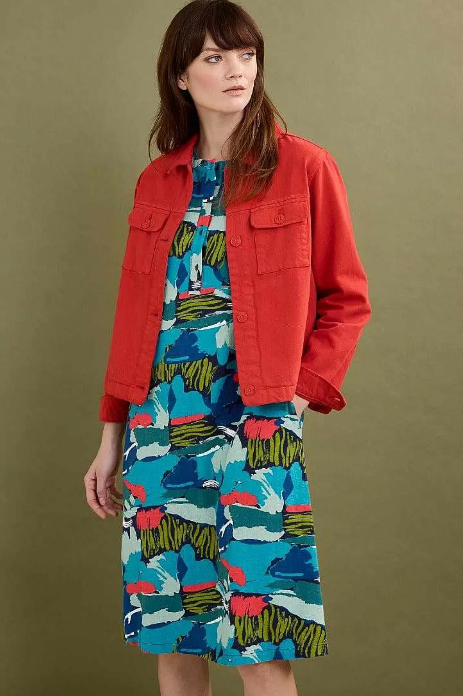 Dresses<Seasalt Cornwall Sea Call A-Line Dress Painted Marsh Maritime