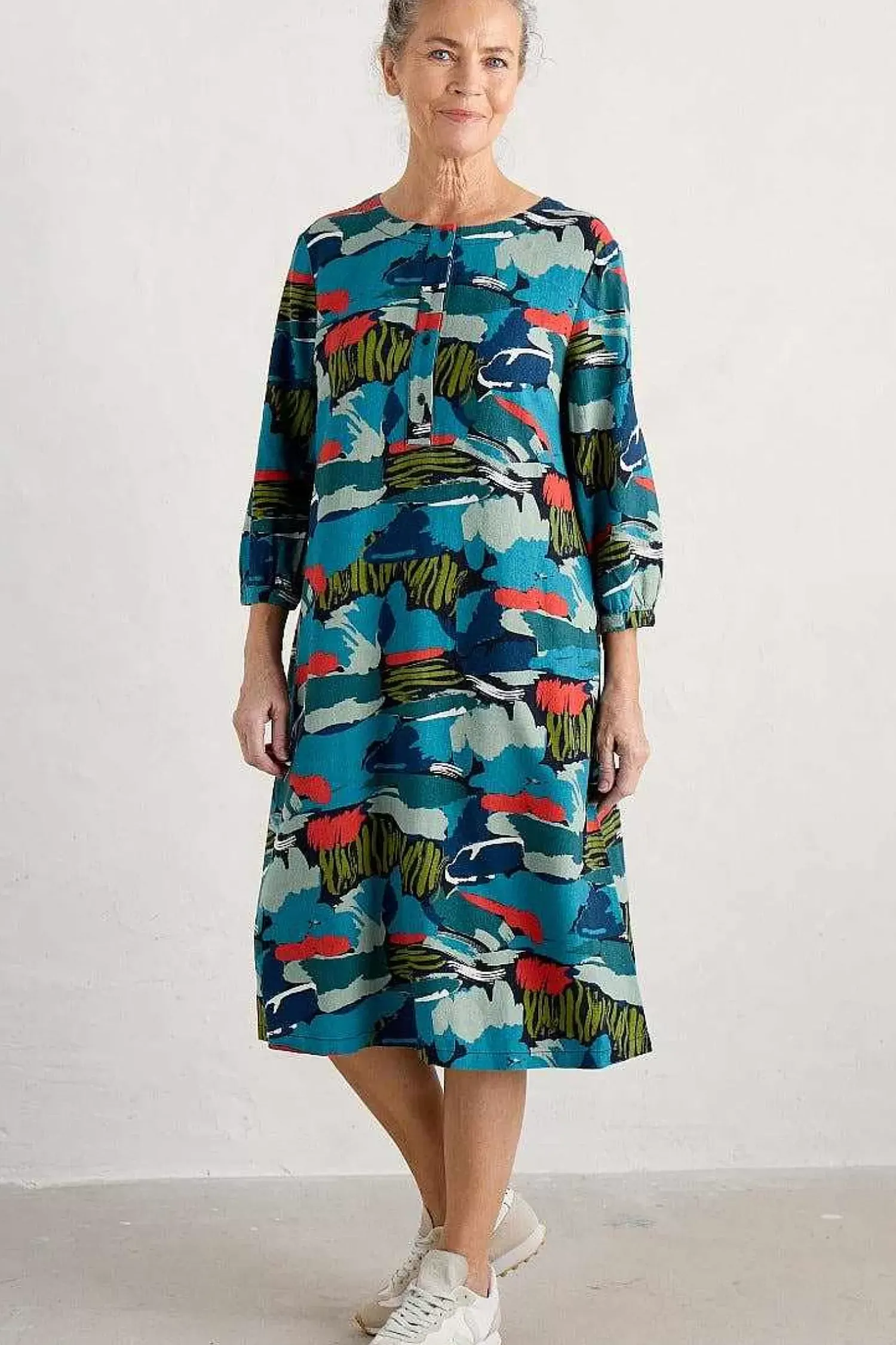 Dresses<Seasalt Cornwall Sea Call A-Line Dress Painted Marsh Maritime