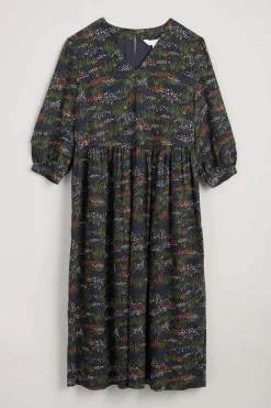 Dresses<Seasalt Cornwall Sea Line Midi Dress Moor Meadow Onyx