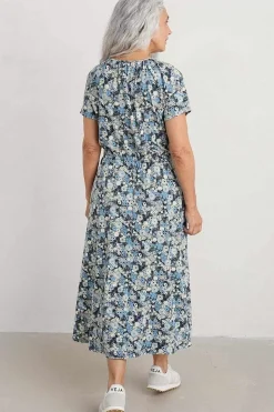 Dresses<Seasalt Cornwall Sea Studio Short Sleeve Dress Companion Border Light Nickel
