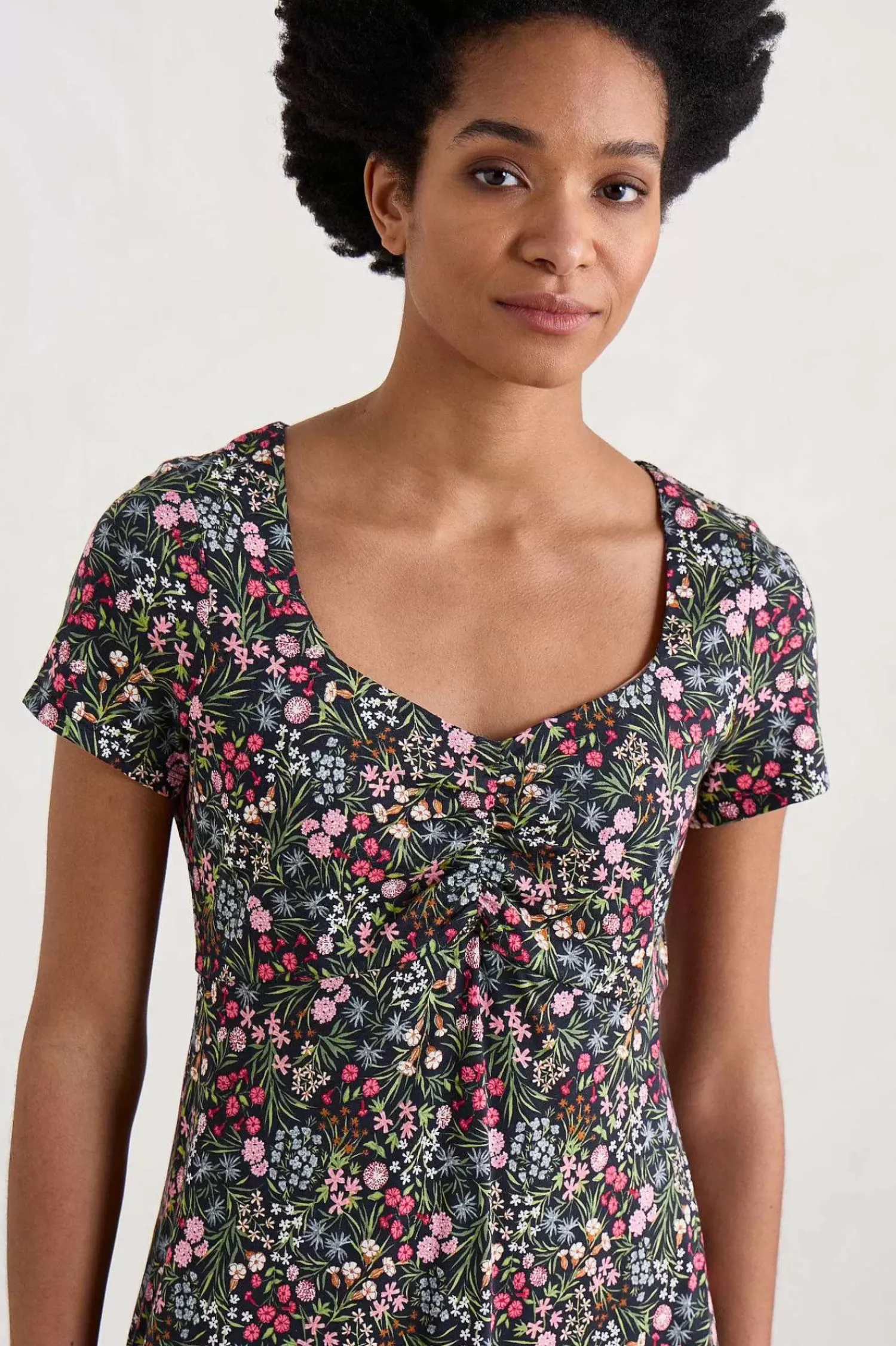 Dresses<Seasalt Cornwall Secret Cove Empire Line Midi Dress Campion Field Maritime