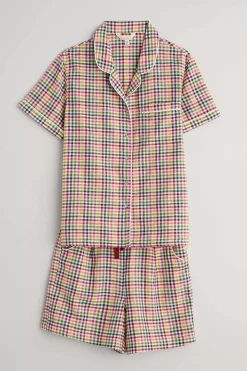 Nightwear<Seasalt Cornwall Senara Checked Summer Pyjamas Quartz Mini Pebble Multi
