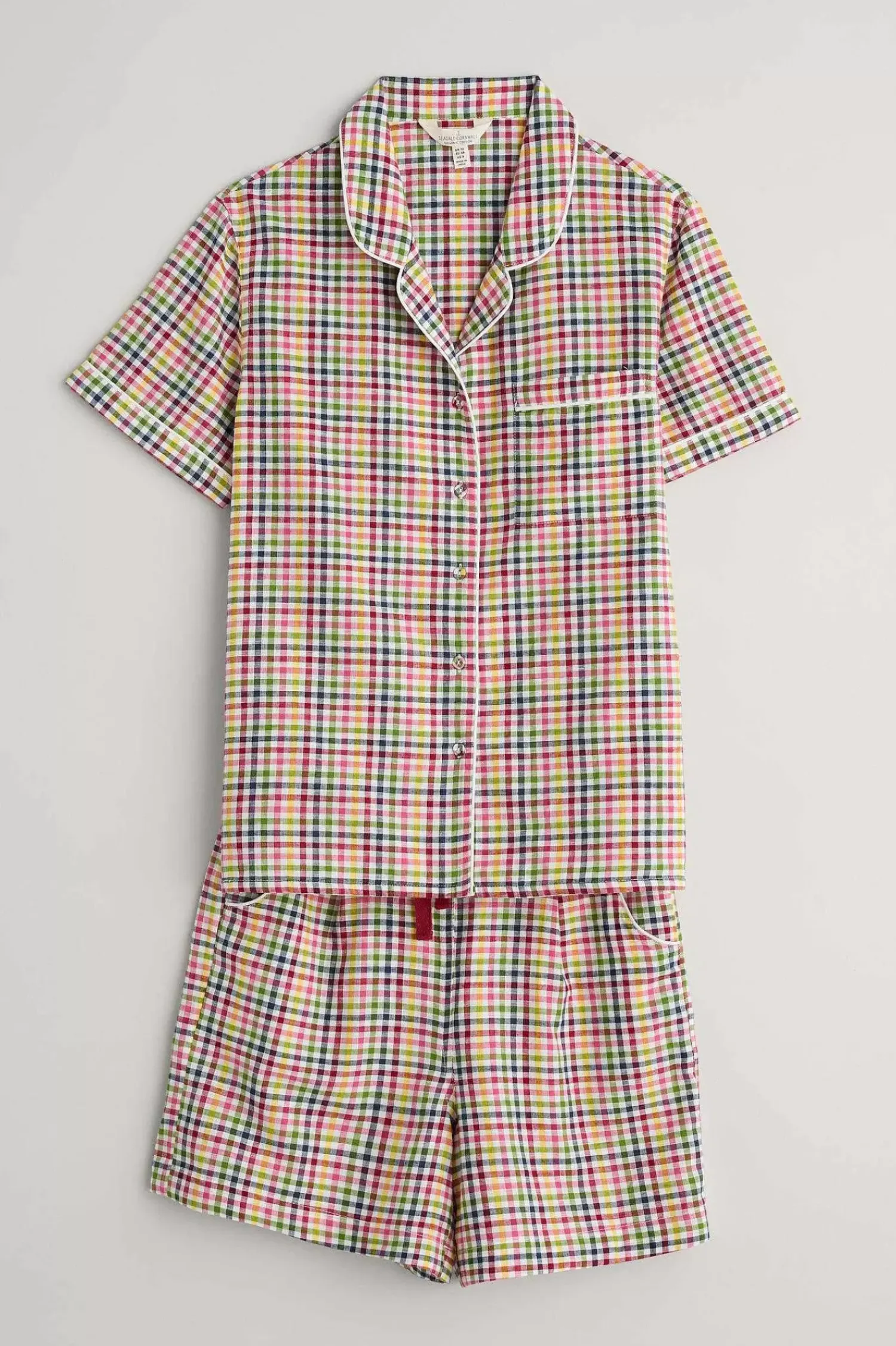 Nightwear<Seasalt Cornwall Senara Checked Summer Pyjamas Quartz Mini Pebble Multi