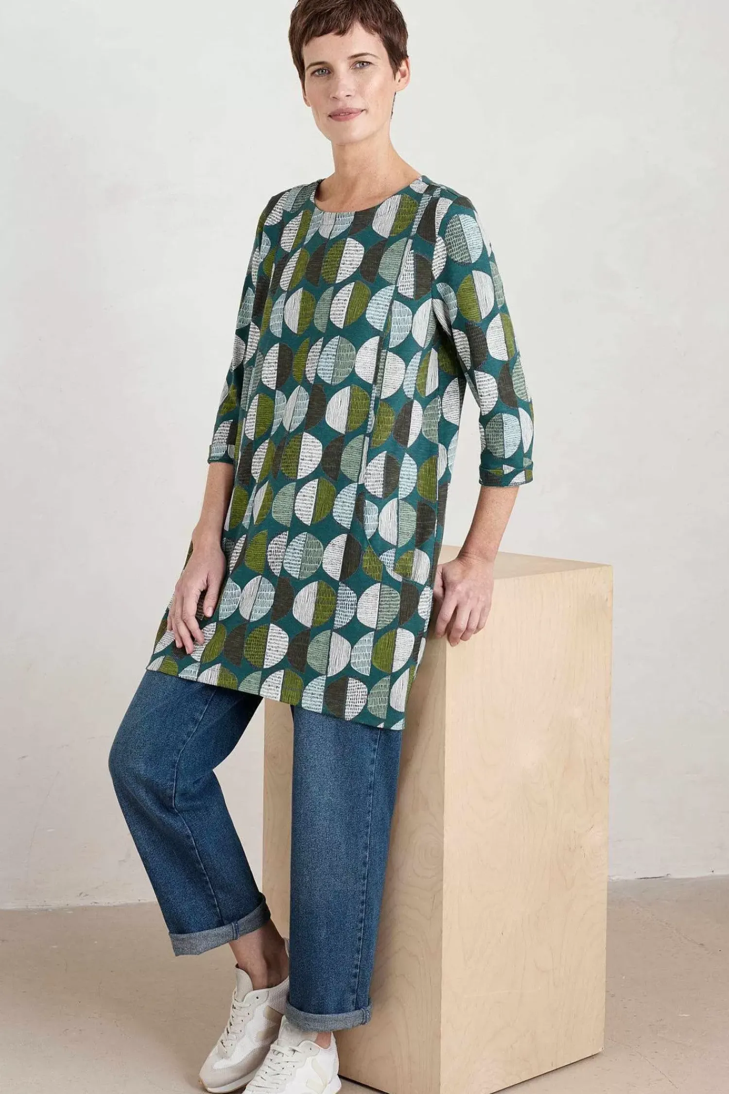 Tunics<Seasalt Cornwall Shore Foraging Printed Tunic (Gots) Circle Markings Seaway