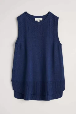 Knitwear<Seasalt Cornwall Smallcombe Organic Cotton Knitted Vest (Gots) Marine