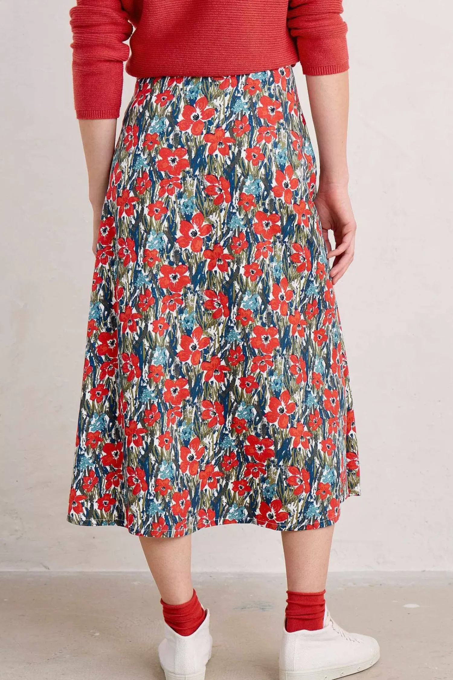 Skirts<Seasalt Cornwall Swallow Hill Printed A-Line Skirt Marsh Marigold Chalk